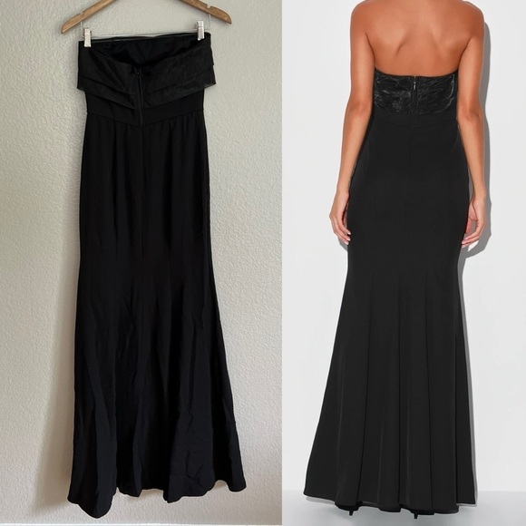 NWOT Brilliantly Bold Black Strapless Mermaid Maxi Dress - Picture 3 of 9